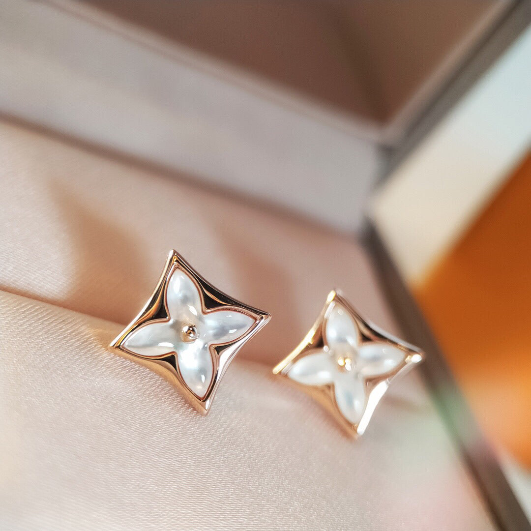 [Vellora-Opalyn]STAR MOP PINK GOLD EARRINGS