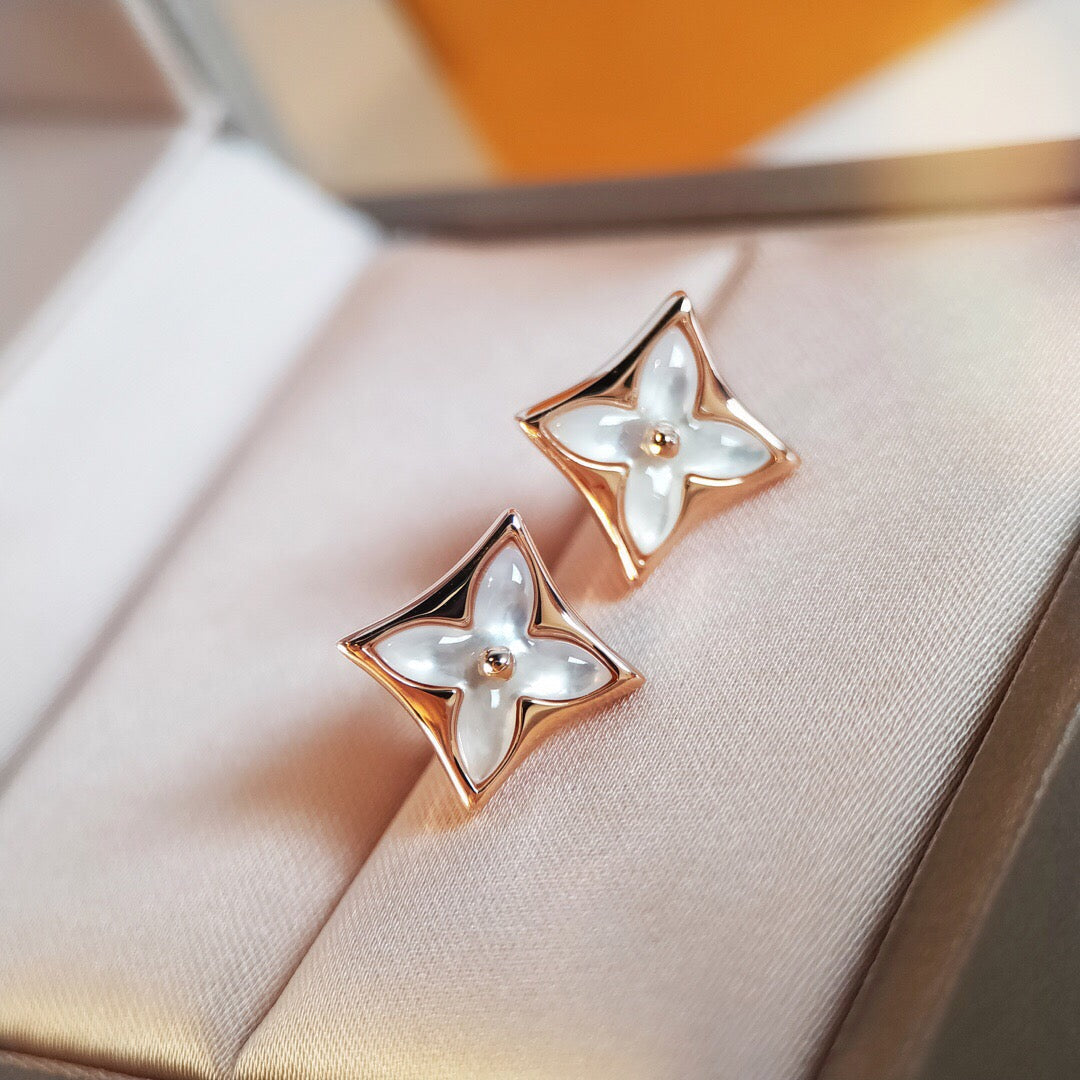 [Vellora-Opalyn]STAR MOP PINK GOLD EARRINGS