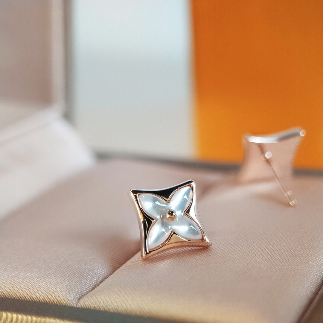 [Vellora-Opalyn]STAR MOP PINK GOLD EARRINGS