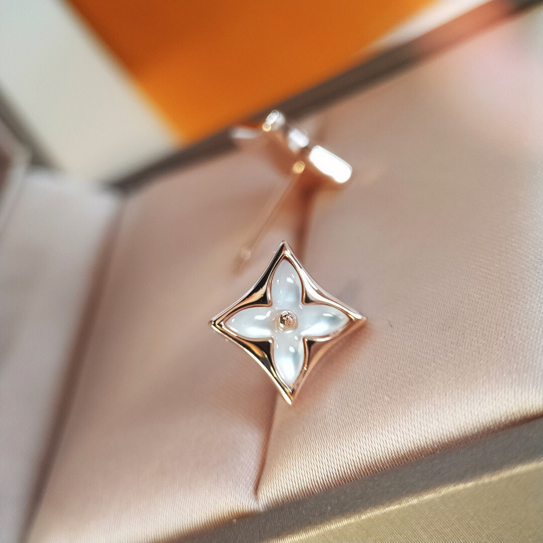 [Vellora-Opalyn]STAR MOP PINK GOLD EARRINGS
