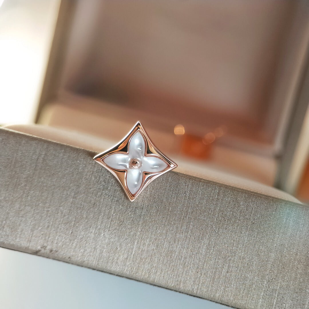 [Vellora-Opalyn]STAR MOP PINK GOLD EARRINGS