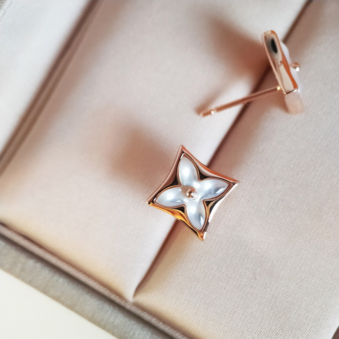 [Vellora-Opalyn]STAR MOP PINK GOLD EARRINGS