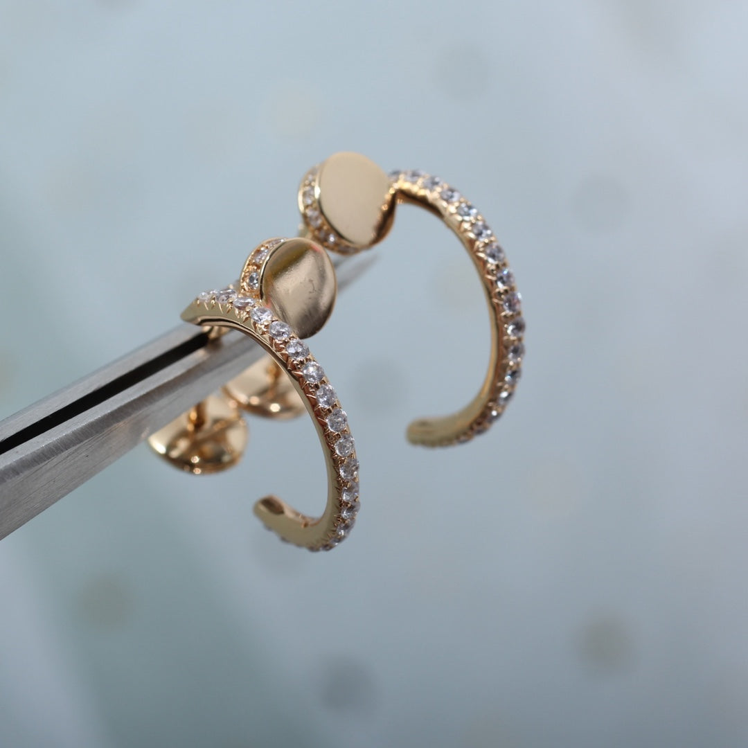 [Vellora-Opalyn]JUSTE EARRINGS 12.75MM PINK GOLD DIAMOND