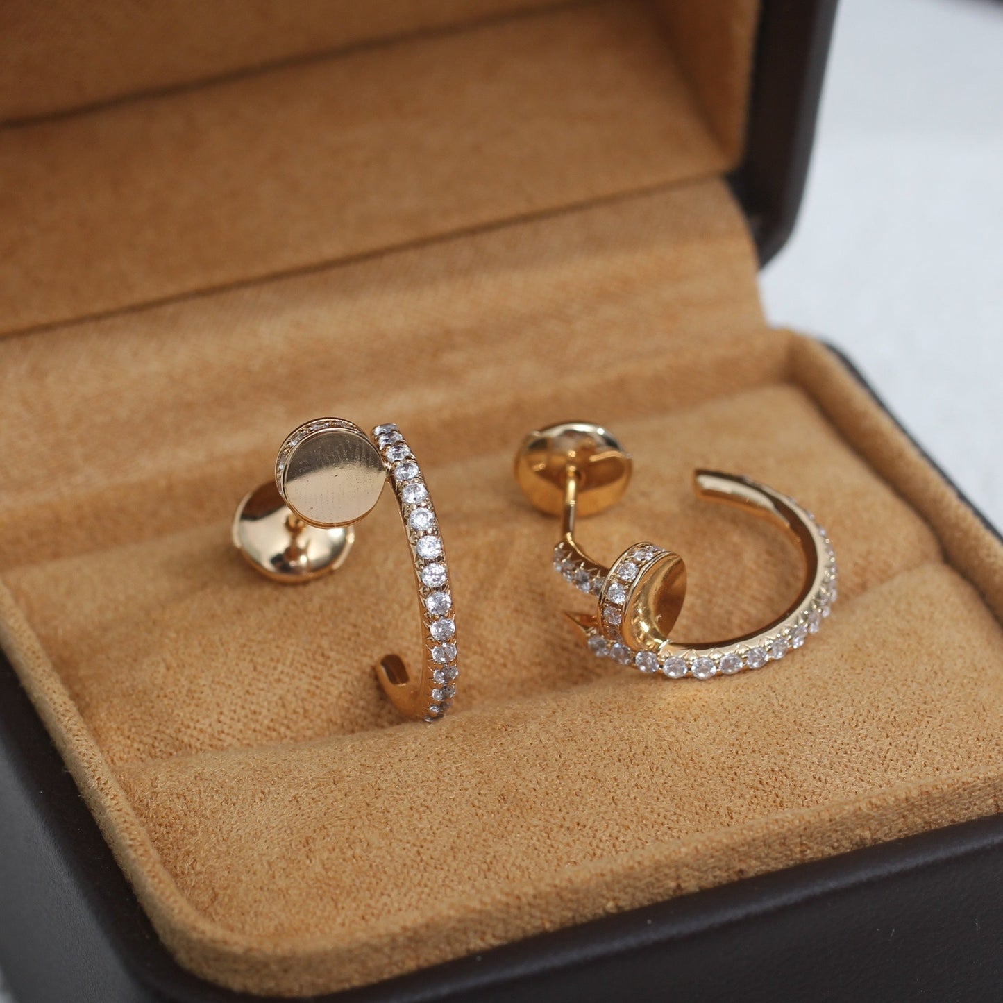 [Vellora-Opalyn]JUSTE EARRINGS 12.75MM PINK GOLD DIAMOND