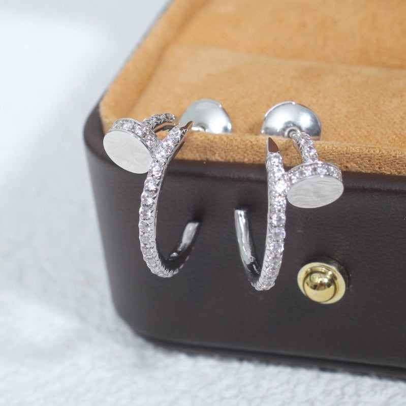 [Vellora-Opalyn]JUSTE EARRINGS 12.75MM SILVER DIAMOND