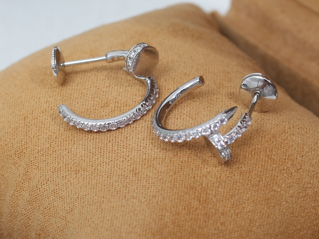 [Vellora-Opalyn]JUSTE EARRINGS 12.75MM SILVER DIAMOND