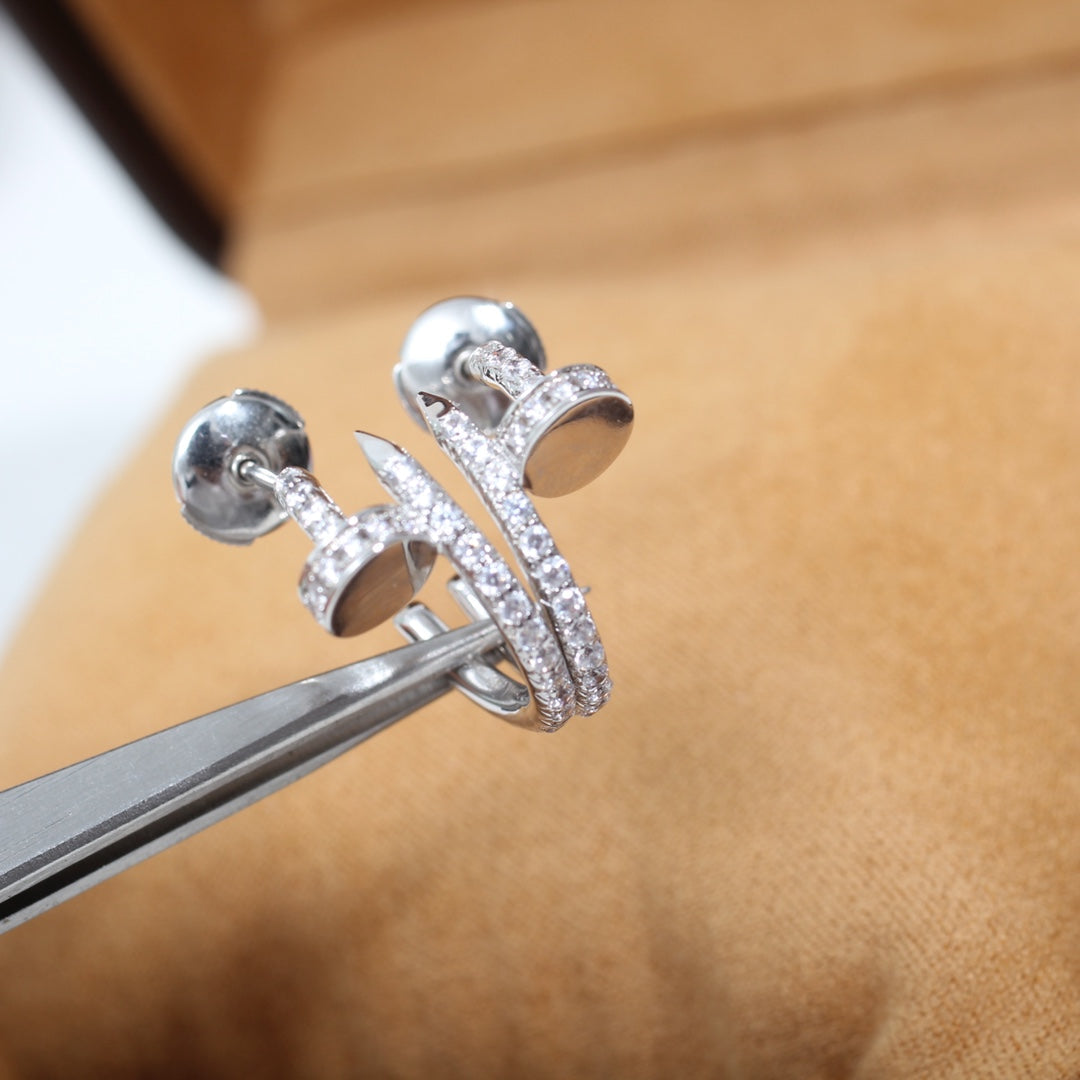 [Vellora-Opalyn]JUSTE EARRINGS 12.75MM SILVER DIAMOND