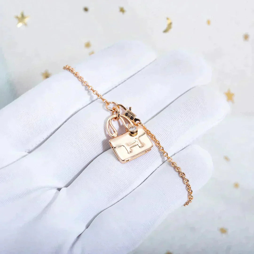 [Vellora-Opalyn]AMULETTE PEDANT ROSE GOLD NECKLACE