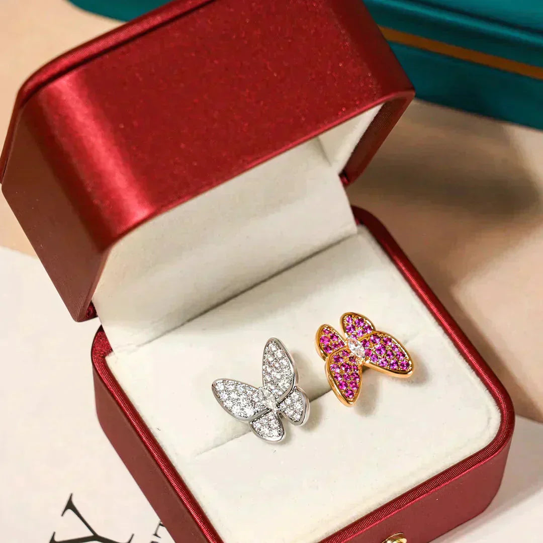 [Vellora-Opalyn]TWIN BUTTERFLY DIAMOND RING
