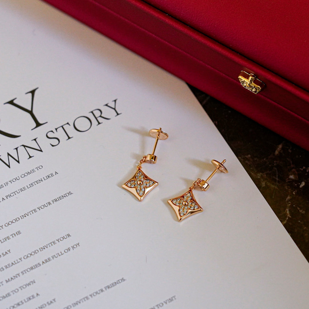 [Vellora-Opalyn]STAR DIAMONDS EARRINGS GOLD