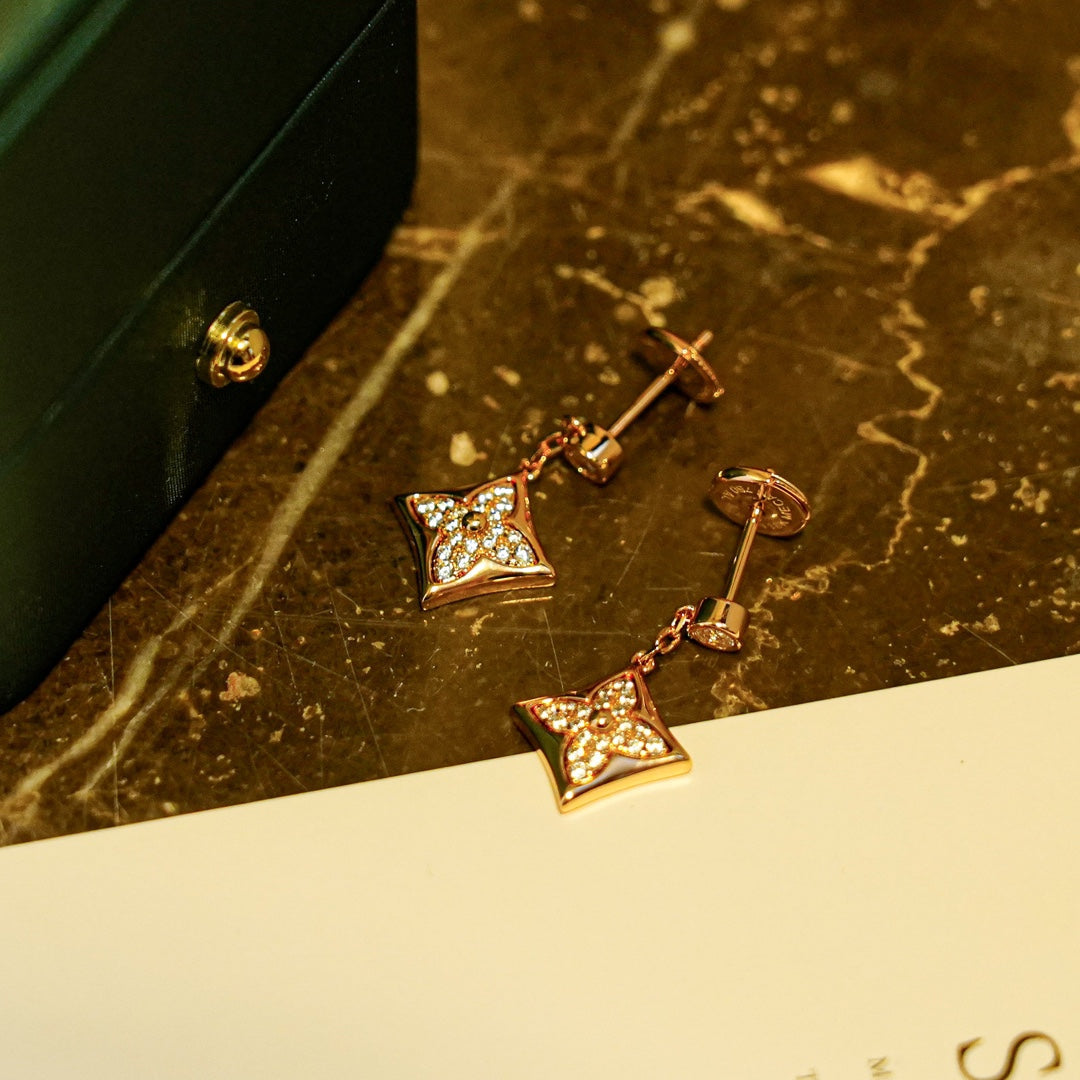 [Vellora-Opalyn]STAR DIAMONDS EARRINGS GOLD