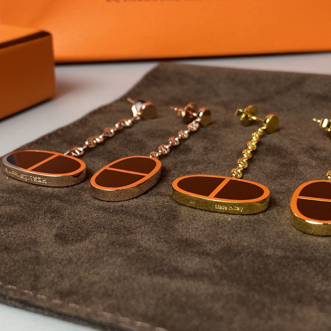 [Vellora-Opalyn]CHAINE VERSO BLACK CERAMIC EARRINGS