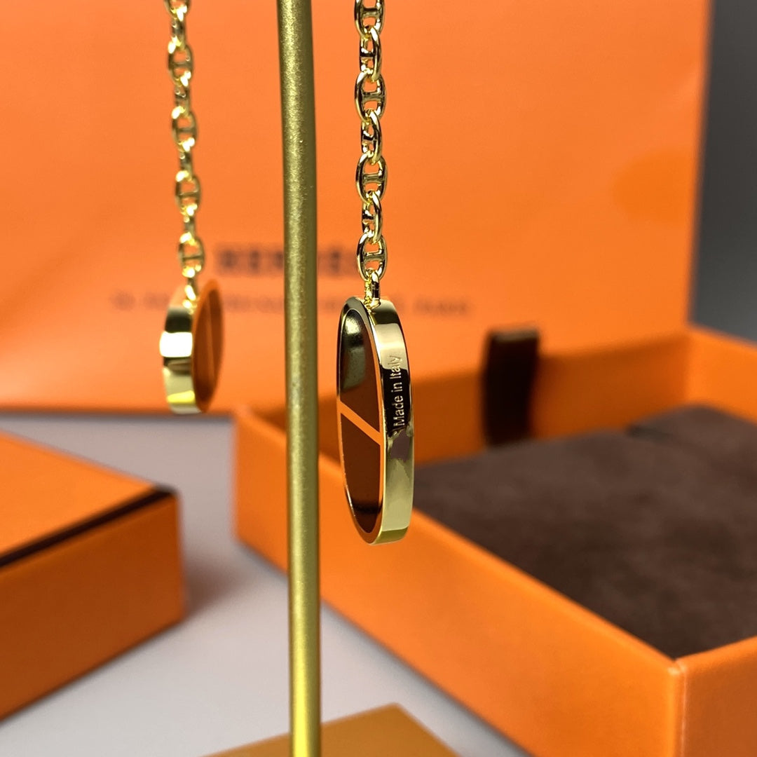 [Vellora-Opalyn]CHAINE VERSO BLACK CERAMIC EARRINGS