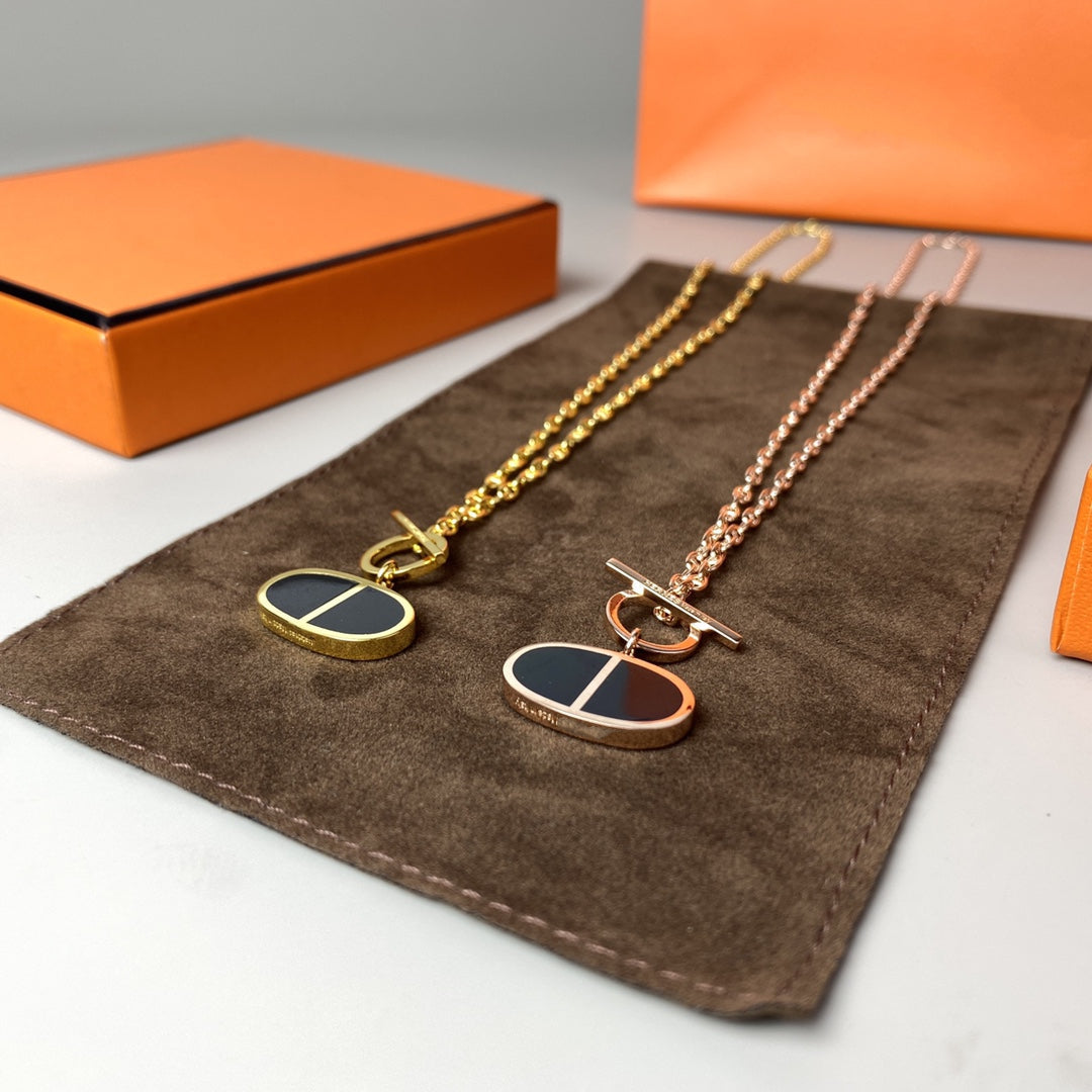 [Vellora-Opalyn]CHAINE VERSO BLACK CERAMIC NECKLACE