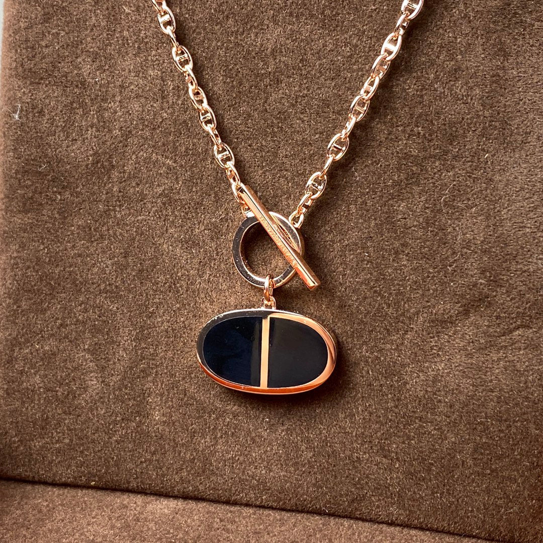 [Vellora-Opalyn]CHAINE VERSO BLACK CERAMIC NECKLACE