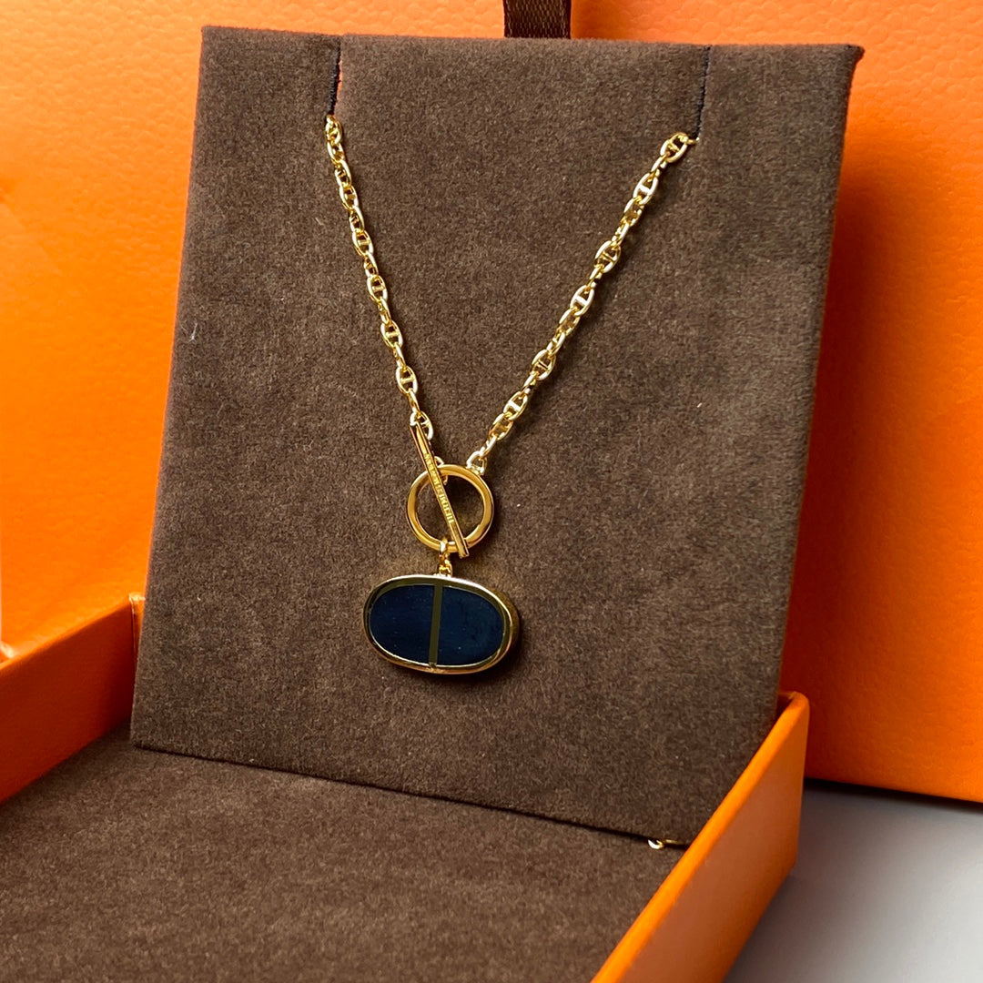 [Vellora-Opalyn]CHAINE VERSO BLACK CERAMIC NECKLACE