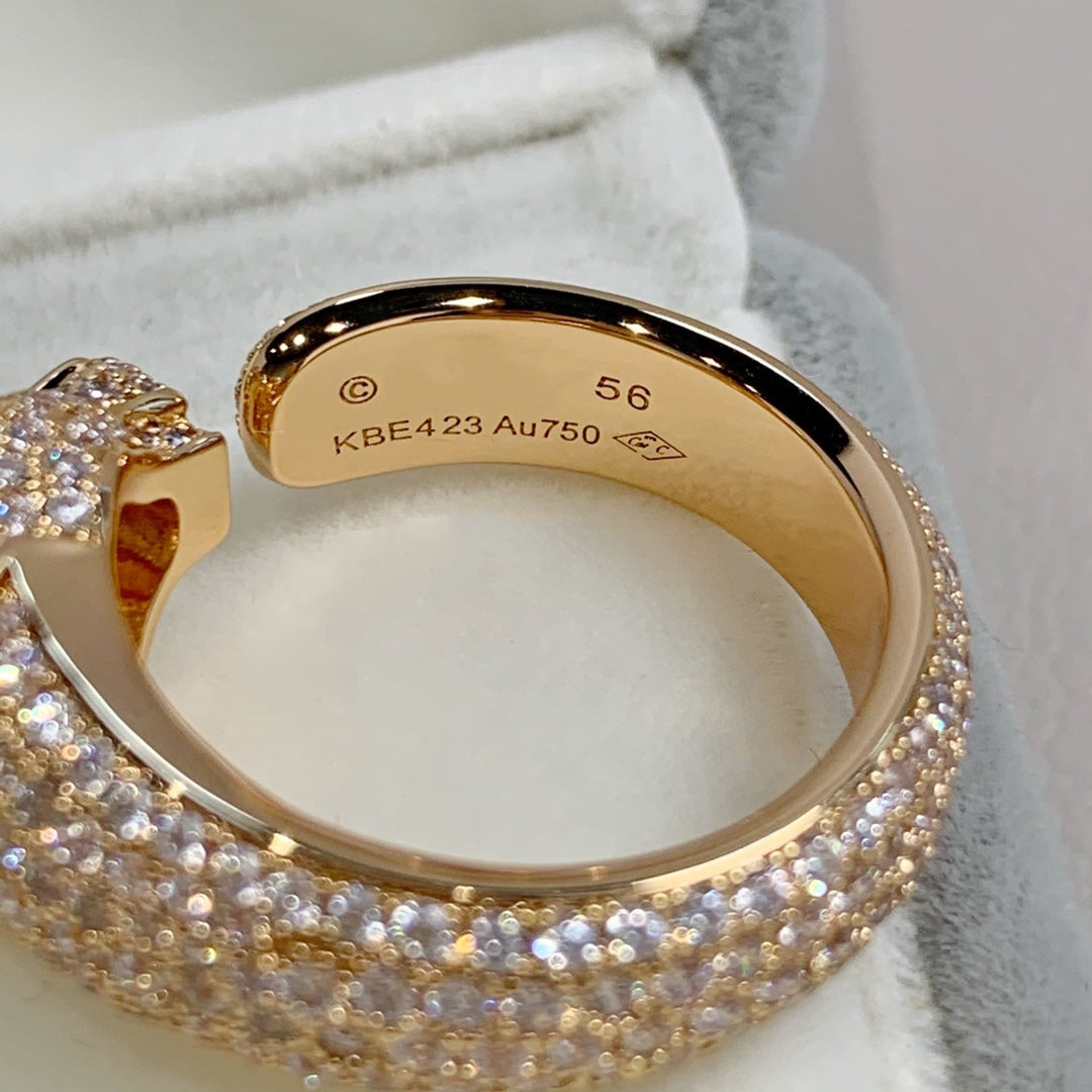 [Vellora-Opalyn]PANTHERE PINK GOLD DIAMOND RING