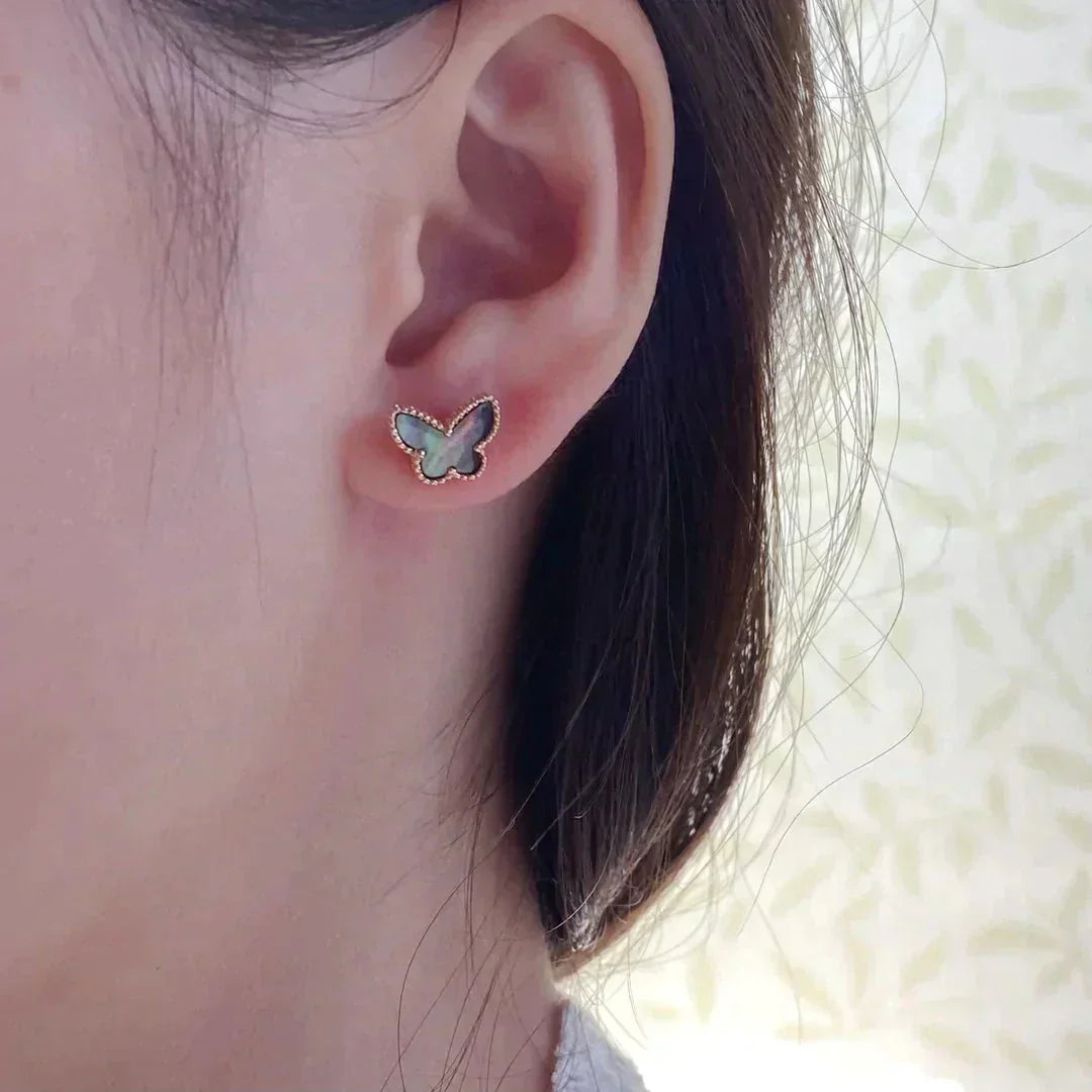 [Vellora-Opalyn]BUTTERFLY DARK MOP  EARRINGS