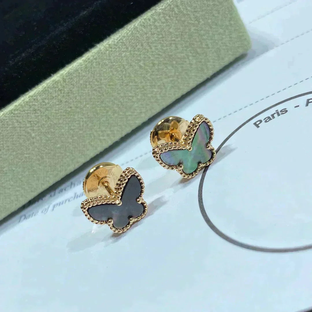 [Vellora-Opalyn]BUTTERFLY DARK MOP  EARRINGS