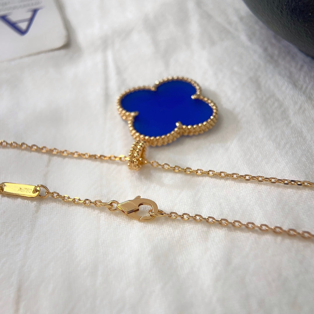 [Vellora-Opalyn]CLOVER 25MM NECKLACE TURQUOISE ROSE GOLD