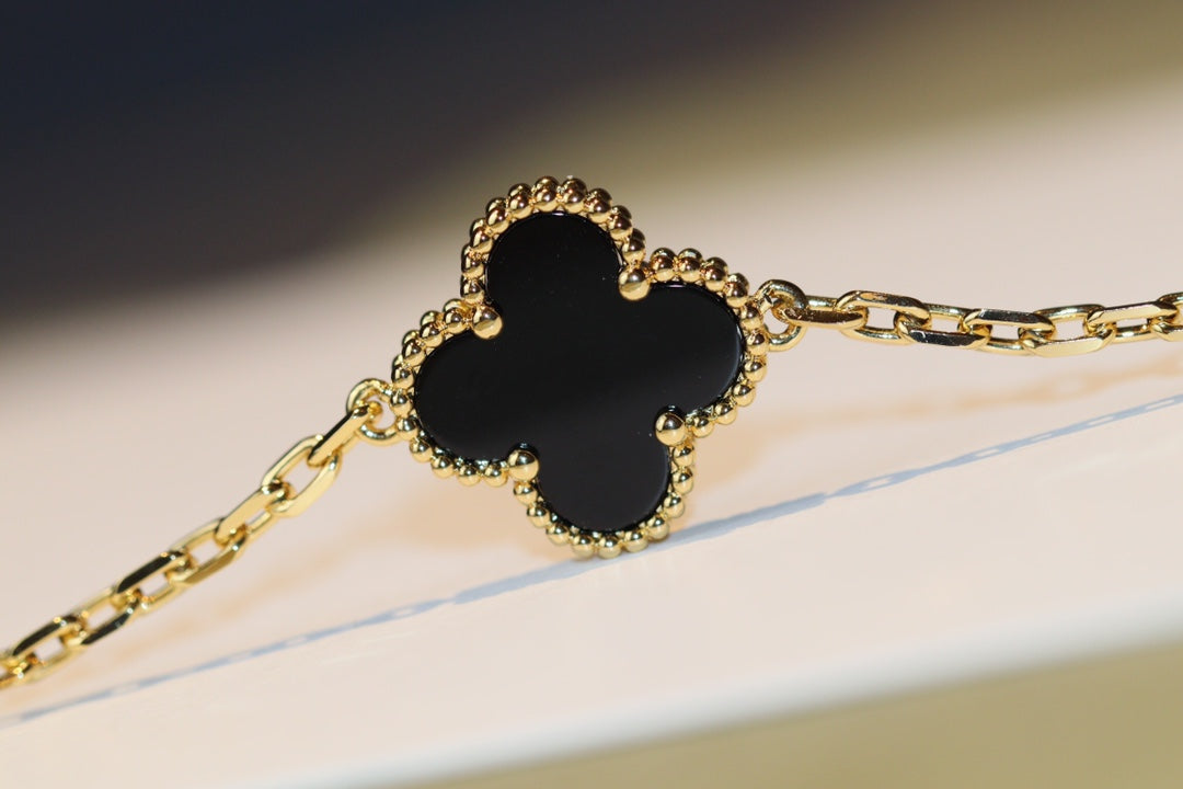 [Vellora-Opalyn]CLOVER 20 MOTIFS ONYX ROSE GOLD