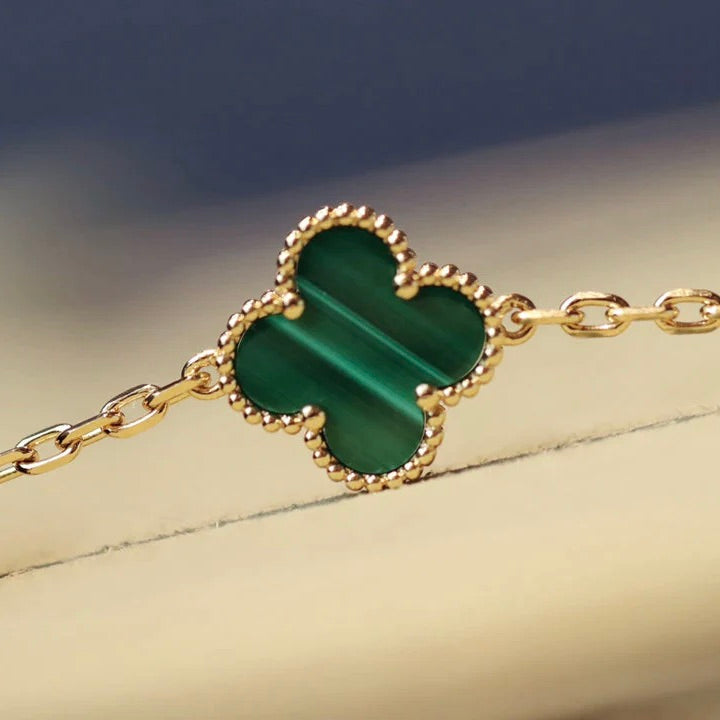 [Vellora-Opalyn]CLOVER 20 MOTIFS MALACHITE GOLD