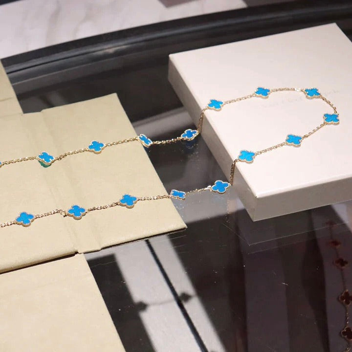 [Vellora-Opalyn]CLOVER 20 MOTIFS TURQUOISE GOLD