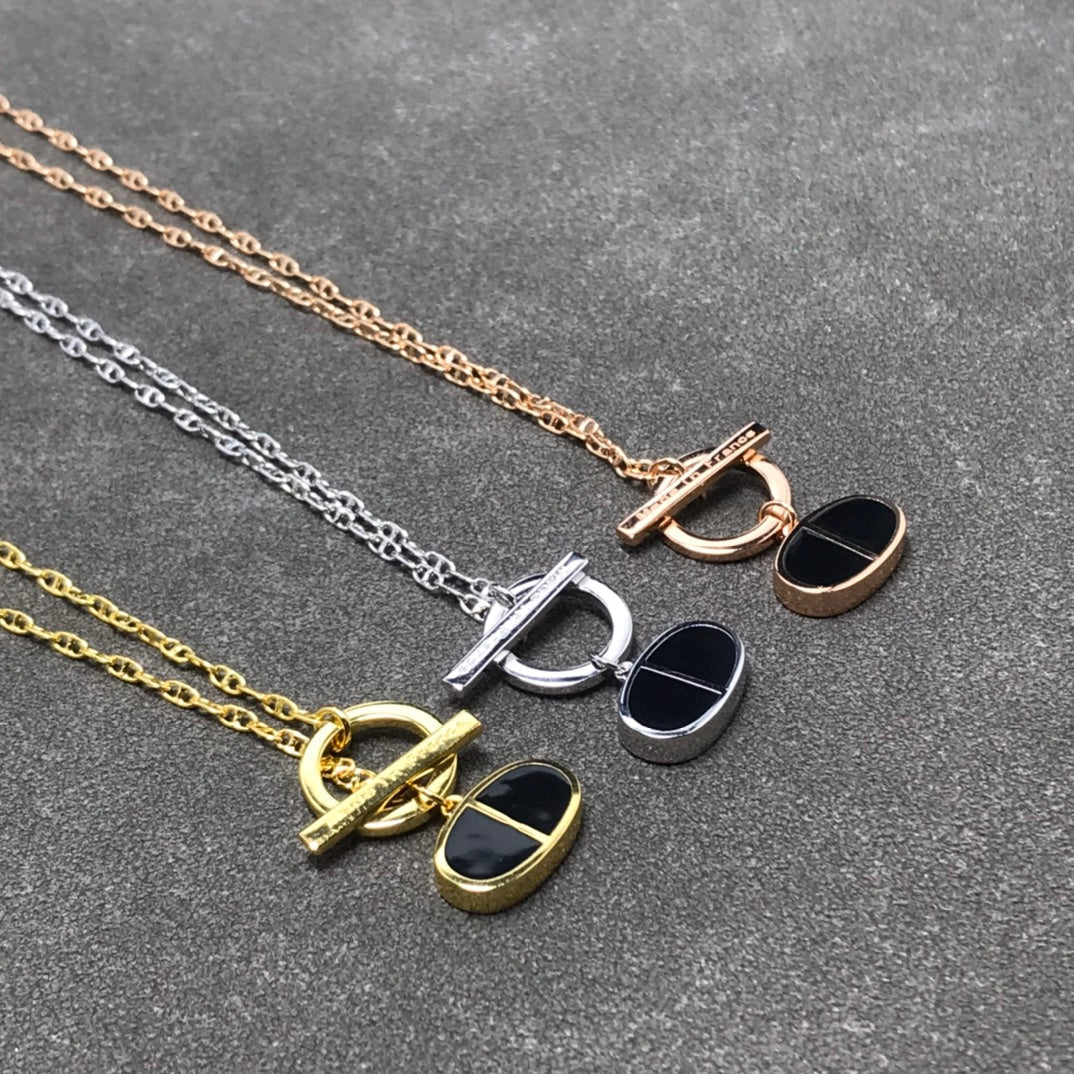 [Vellora-Opalyn]CHAINE VERSO BLACK CERAMIC  NECKLACE