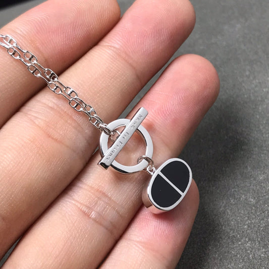 [Vellora-Opalyn]CHAINE VERSO BLACK CERAMIC  NECKLACE