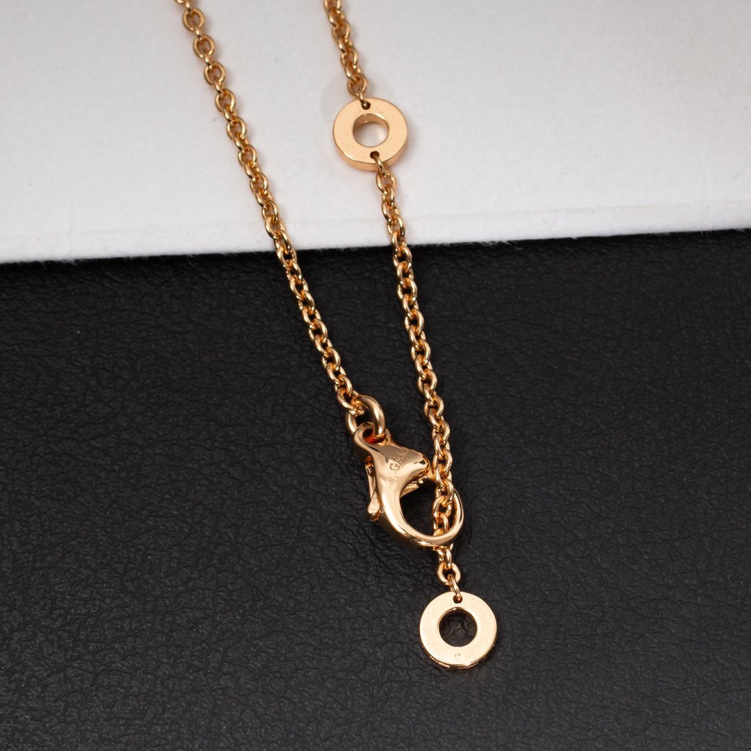 [Vellora-Opalyn]ZERO 1 WHITE CERAMIC PINK GOLD DIAMOND NECKLACE