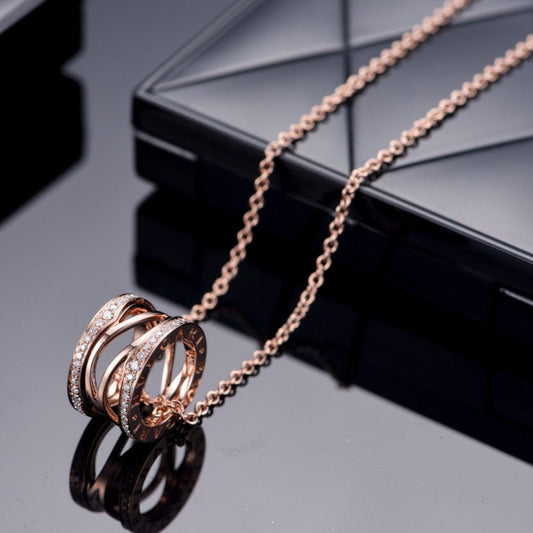 [Vellora-Opalyn]ZERO 1 PINK GOLD DIAMOND OPEN NECKLACE