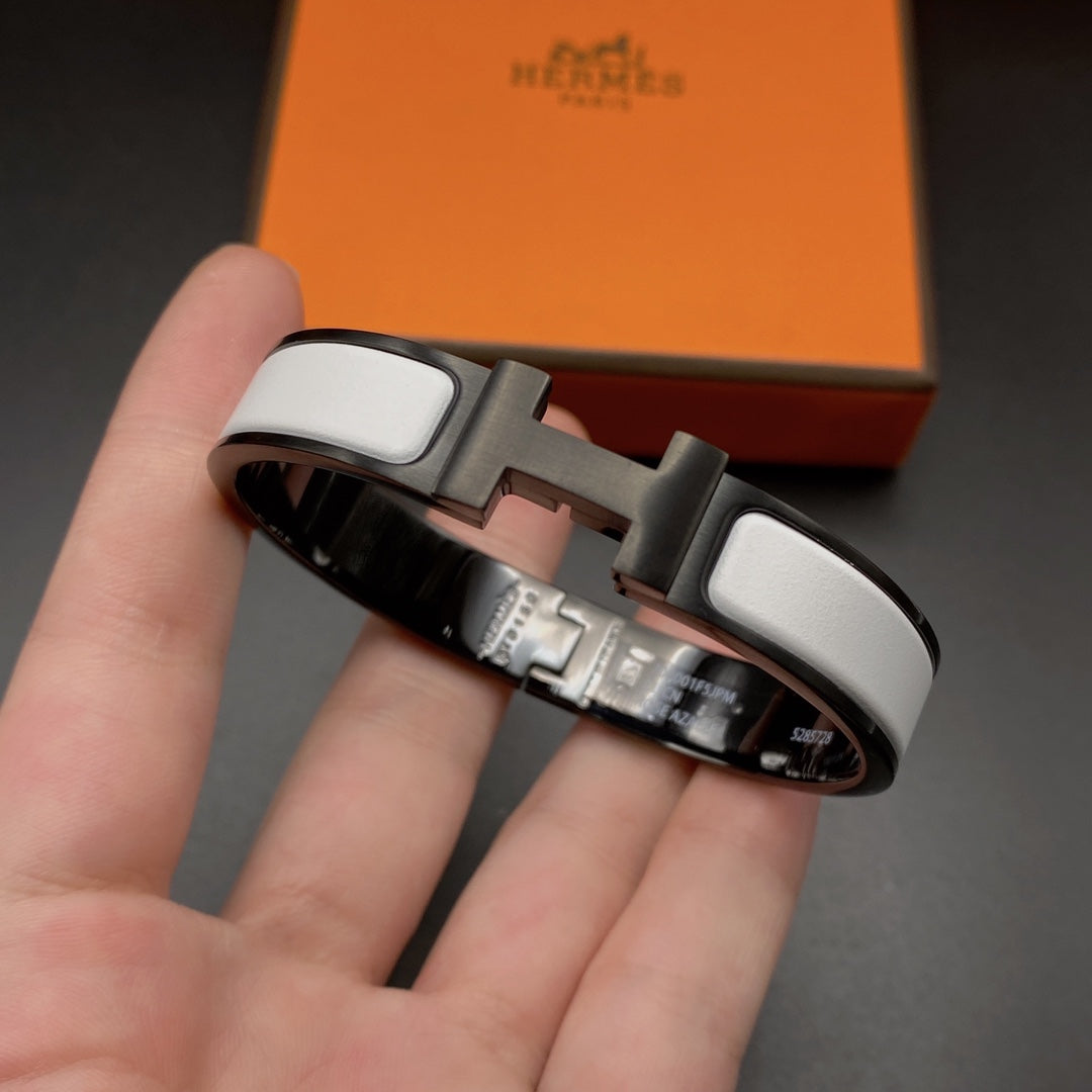 [Vellora-Opalyn]H BRACELET 12MM BLACK WHITE CERAMIC