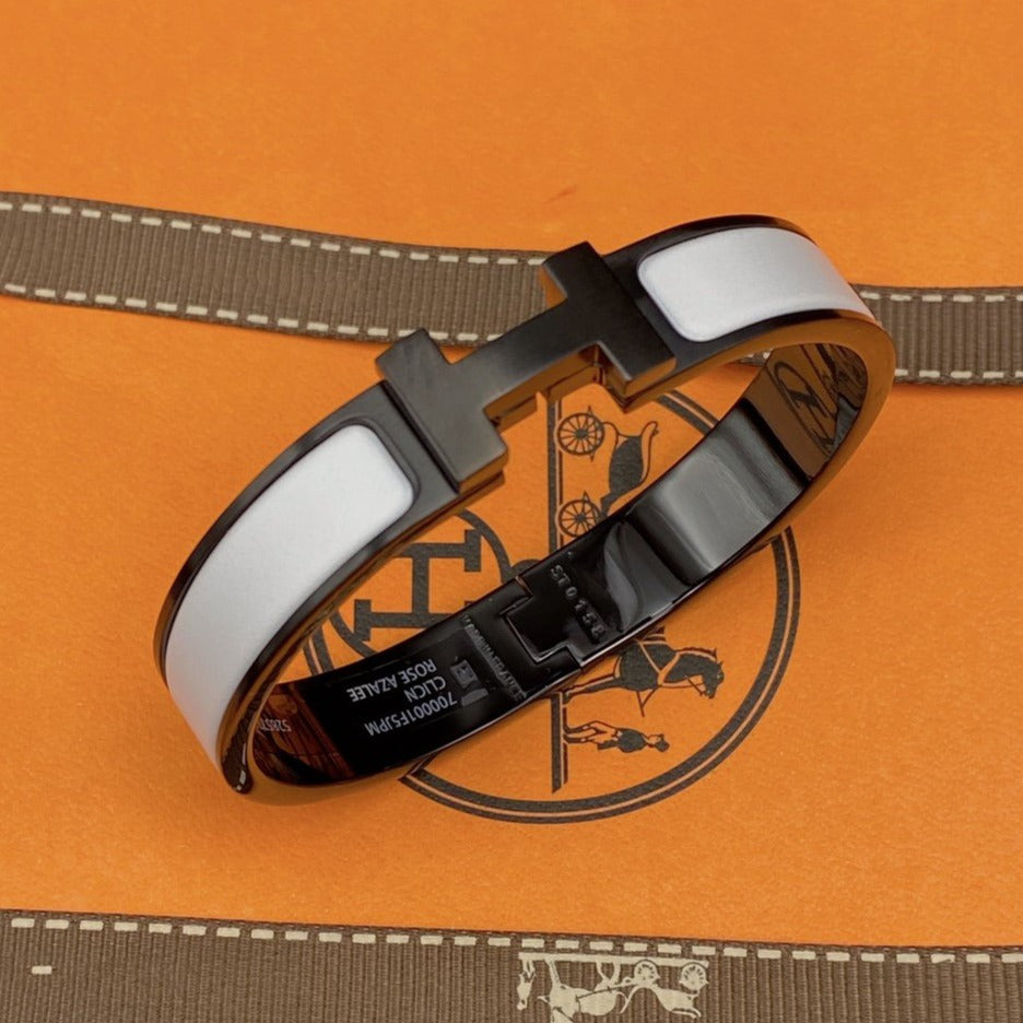 [Vellora-Opalyn]H BRACELET 12MM BLACK WHITE CERAMIC