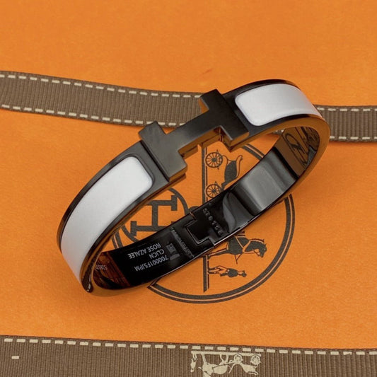 [Vellora-Opalyn]H BRACELET 12MM BLACK WHITE CERAMIC