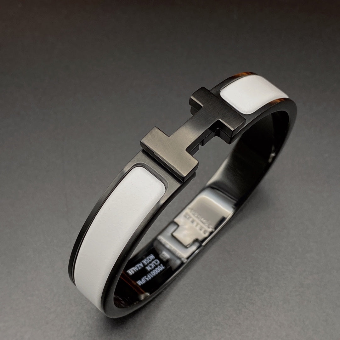 [Vellora-Opalyn]H BRACELET 12MM BLACK WHITE CERAMIC