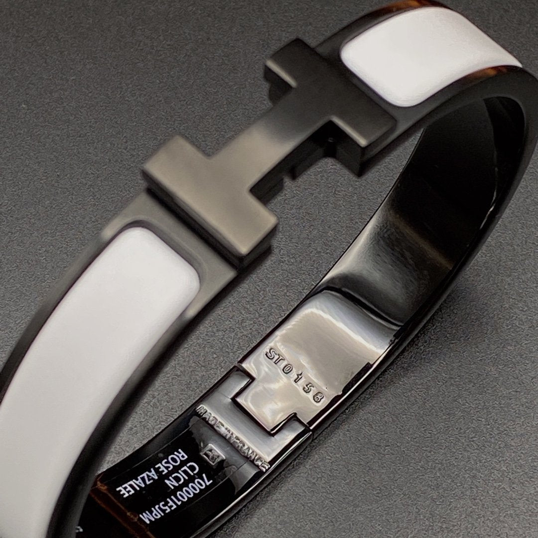 [Vellora-Opalyn]H BRACELET 12MM BLACK WHITE CERAMIC