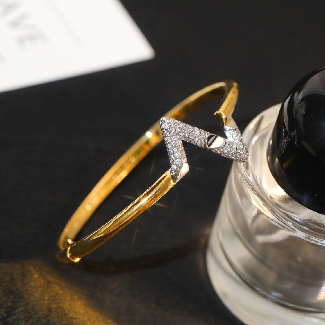 [Vellora-Opalyn]VOLTE UPSITE DOWN GOLD DIAMOND BRACELET