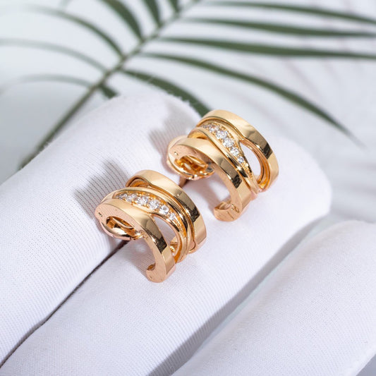 [Vellora-Opalyn]ZERO 1 PINK GOLD DIAMONDS EARRINGS