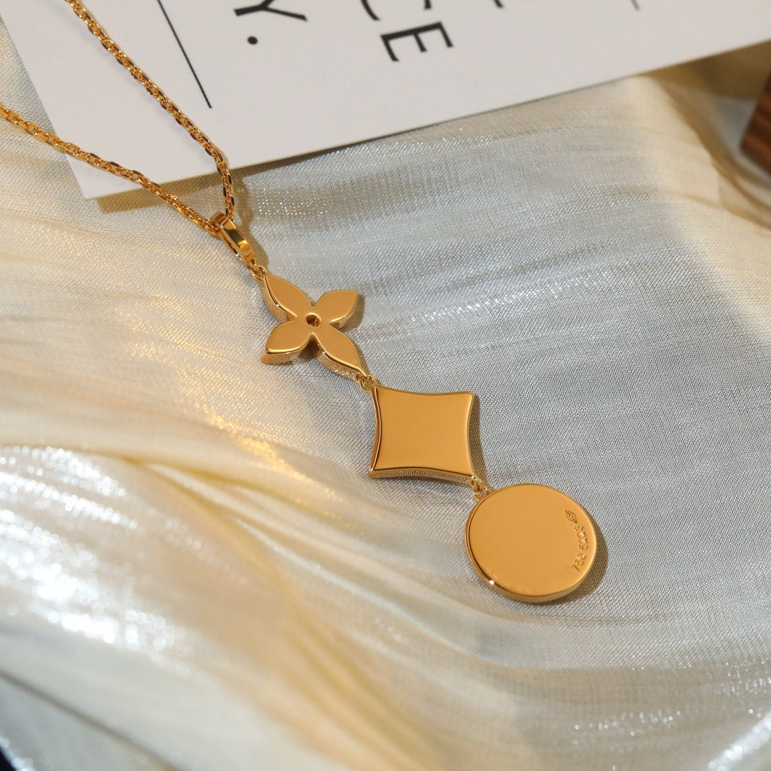 [Vellora-Opalyn]STAR AND SUN DIAMOND PINK GOLD NECKLACE