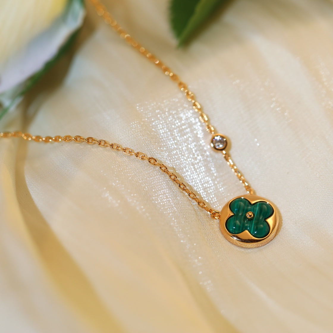 [Vellora-Opalyn]SUN PEDANT PINK GOLD 1 DIAMOND NECKLACE