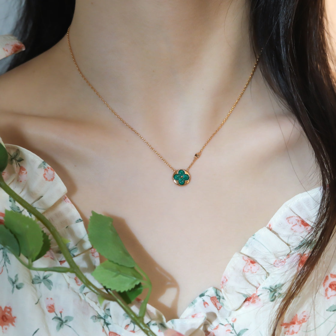 [Vellora-Opalyn]SUN PEDANT PINK GOLD 1 DIAMOND NECKLACE