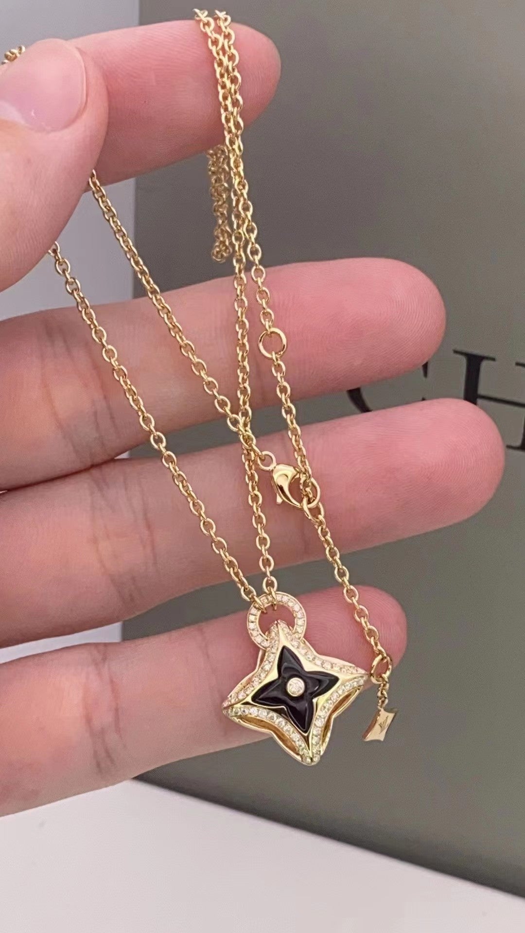 [Vellora-Opalyn]STAR PEDANT PINK GOLD DIAMOND NECKLACE