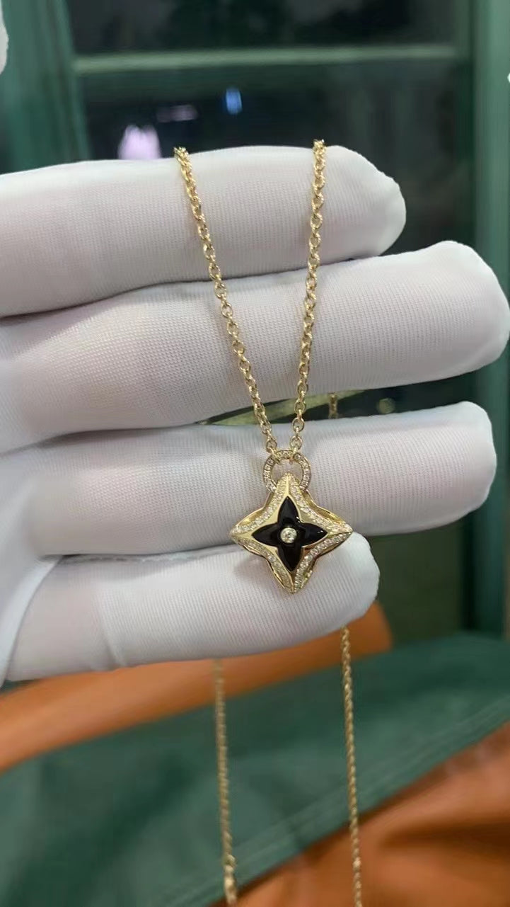[Vellora-Opalyn]STAR PEDANT PINK GOLD DIAMOND NECKLACE