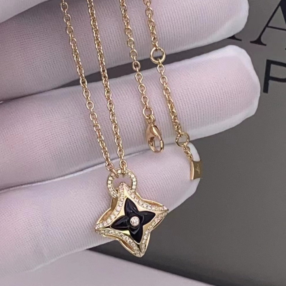 [Vellora-Opalyn]STAR PEDANT PINK GOLD DIAMOND NECKLACE