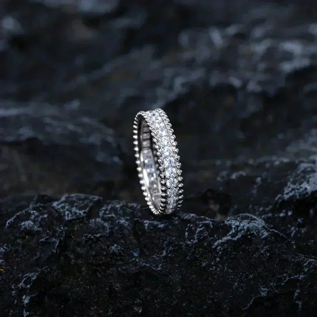 [Vellora-Opalyn]PERLEE DIAMOND SILVER RING
