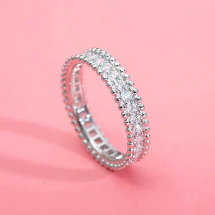 [Vellora-Opalyn]PERLEE DIAMOND SILVER RING
