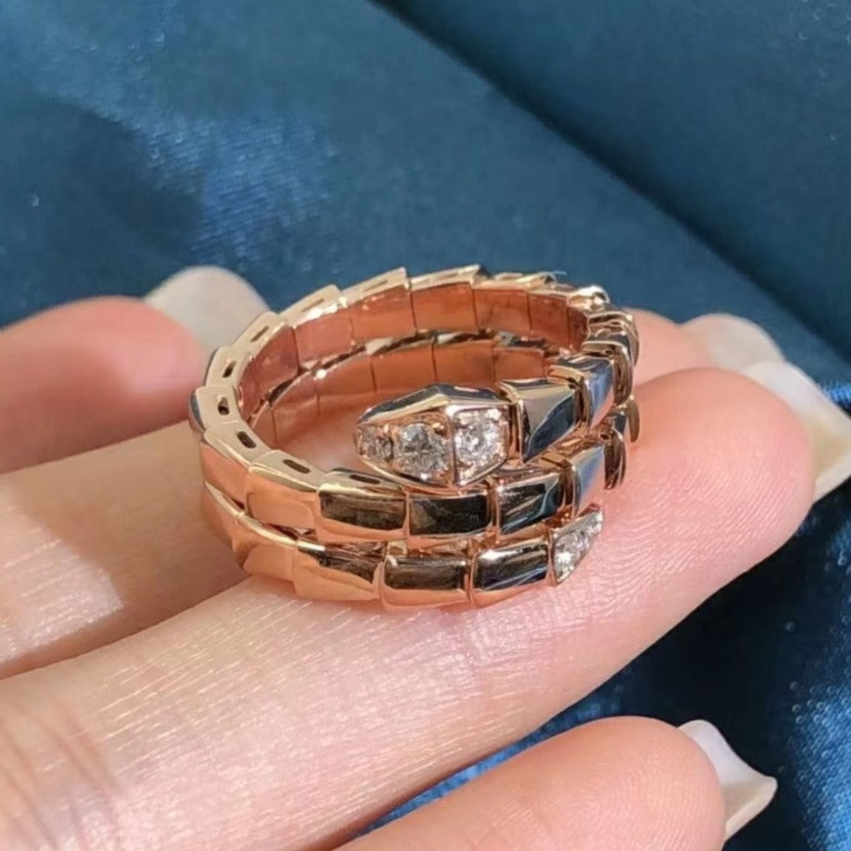 [Vellora-Opalyn]SERPENTS DOUBLE ROW DIAMOND RING