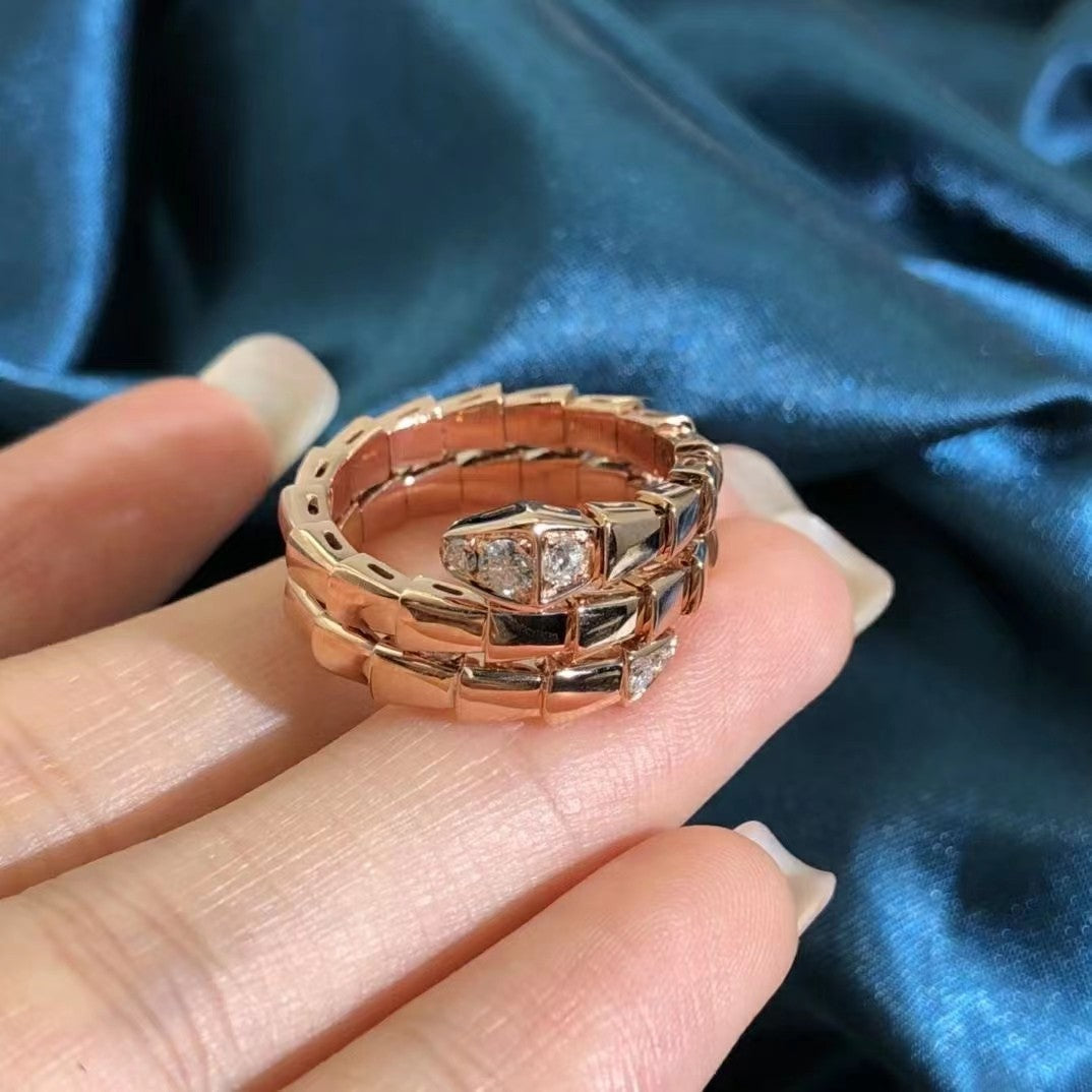 [Vellora-Opalyn]SERPENTS DOUBLE ROW DIAMOND RING