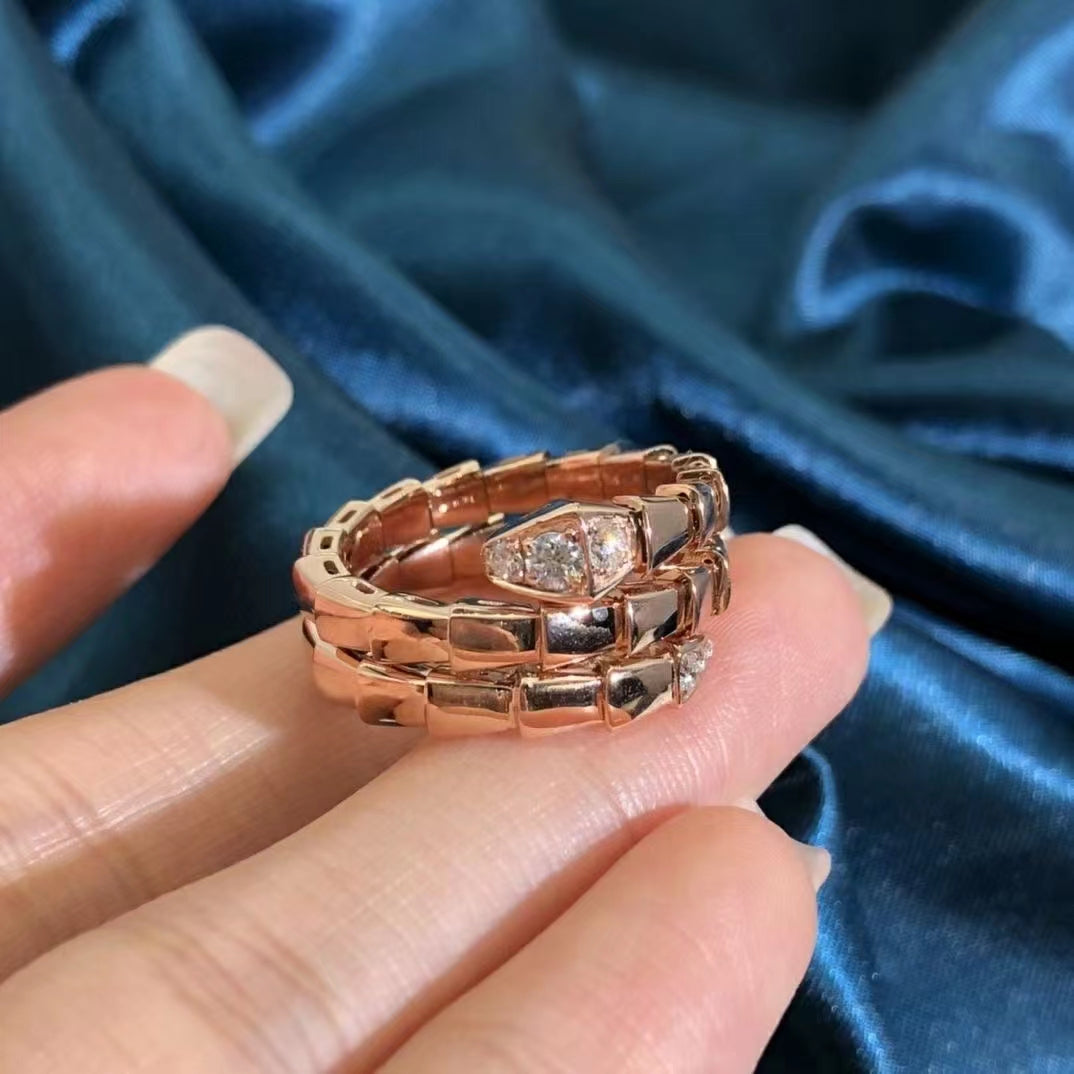 [Vellora-Opalyn]SERPENTS DOUBLE ROW DIAMOND RING