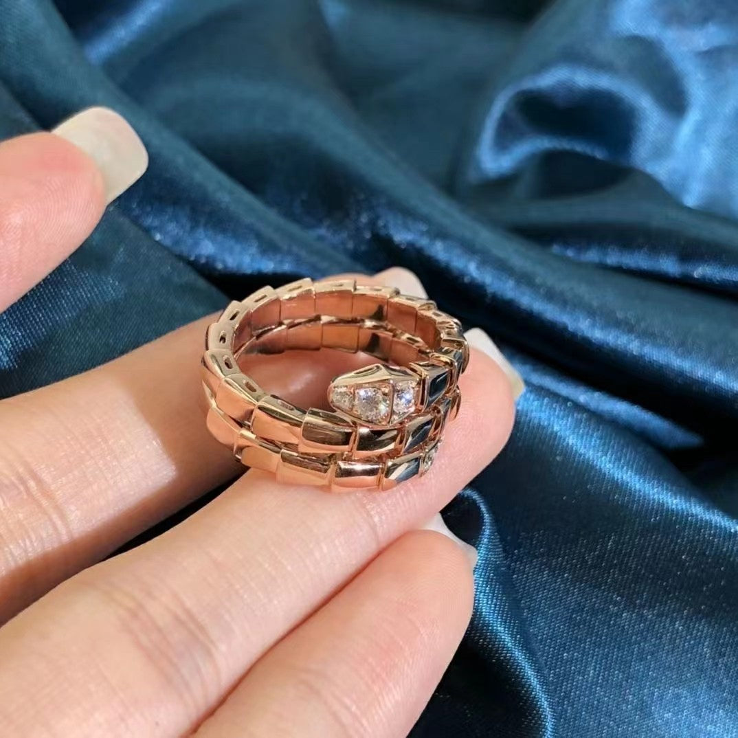 [Vellora-Opalyn]SERPENTS DOUBLE ROW DIAMOND RING